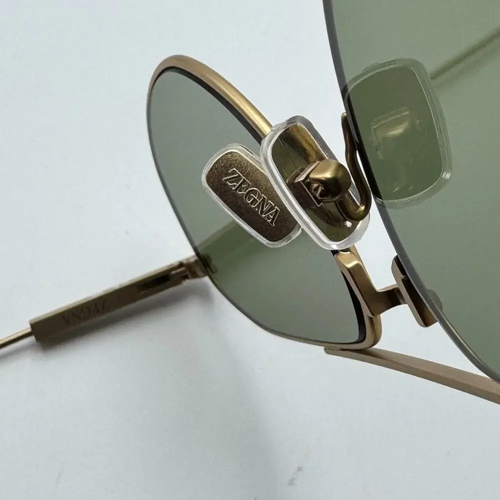 Ermenegildo Zegna Sunglasses EZ0289 35N Light Bronze Frame Green Lens 56mm New